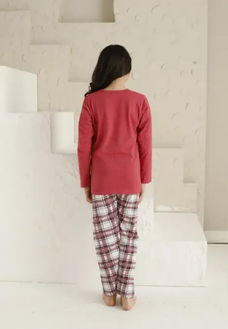 Pijama Fete, Mânecă Lungă, Distracție, Culoare Roz,Engros